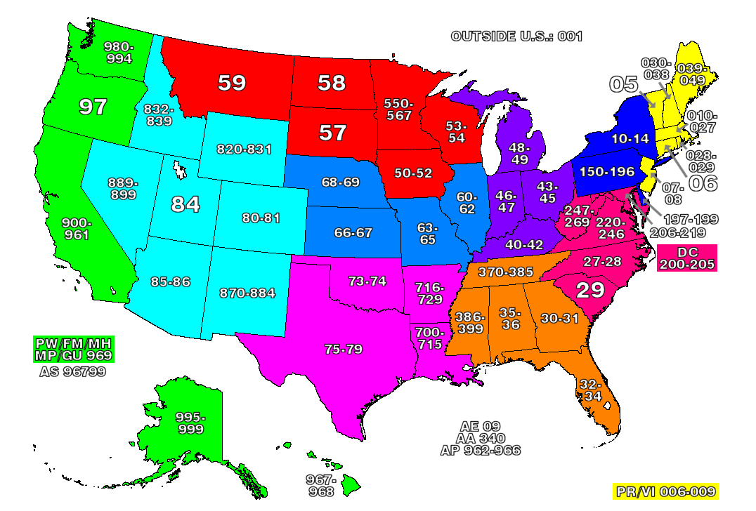 UZ zipcode zones